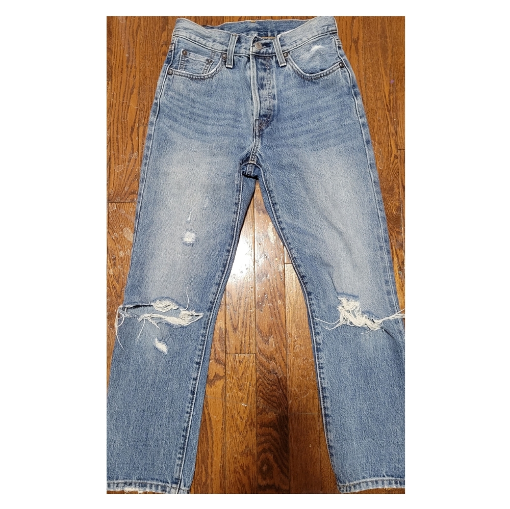 Levis High Rise Ripped Jeans
